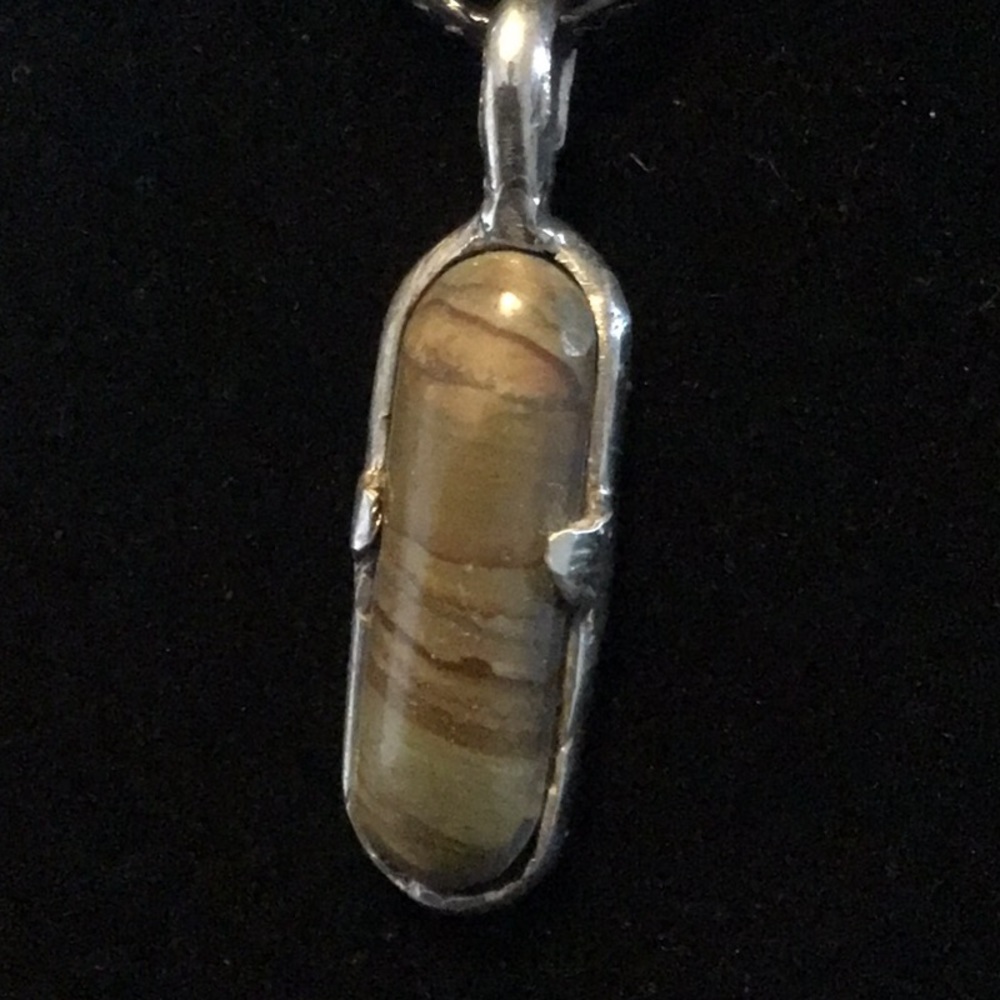 Jasper pendant mounted on sterling silver